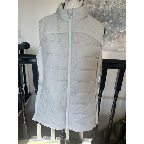 Avia Jackets & Blazers - Avia Quilted Puffer Vest Light Gray Lightweight Full Zip Pockets XL